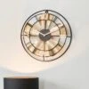 Pacific Lifestyle Antique Brass & Black Fan Design Wall Clock 46cm