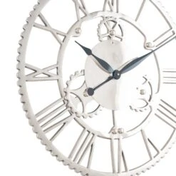 Pacific Lifestyle Shiny Nickel Cog Design Wall Clock 61cm 9 Pacific Lifestyle Shiny Nickel Cog Design Wall Clock 61cm -Cool Decoration 30803493 alt03