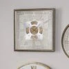 Pacific Lifestyle Antique Gold Wood & Mirror Square Working Cog Wall Clock 60cm -Cool Decoration 30803497