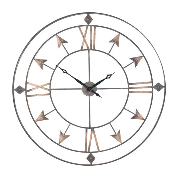 Pacific Lifestyle Antique Grey & Gold Large Wall Clock 120cm 4 Pacific Lifestyle Antique Grey & Gold Large Wall Clock 120cm - Image 2