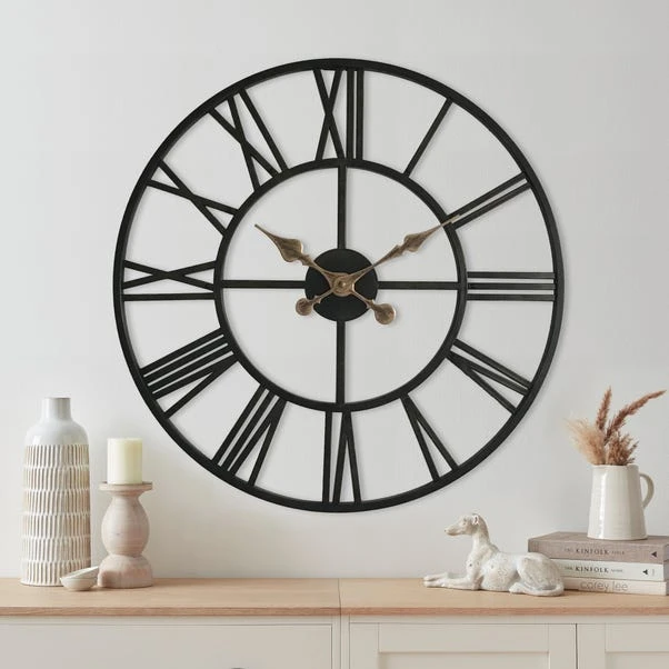 Dunelm Skeleton Antique Brass Effect Wall Clock 70cm 3 Dunelm Skeleton Antique Brass Effect Wall Clock 70cm