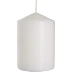 Bispol White Pillar Candle 6.8cm X 10cm