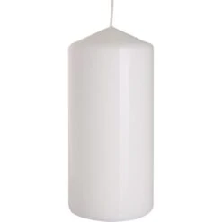 Bispol White Pillar Candle 6.8cm X 15cm